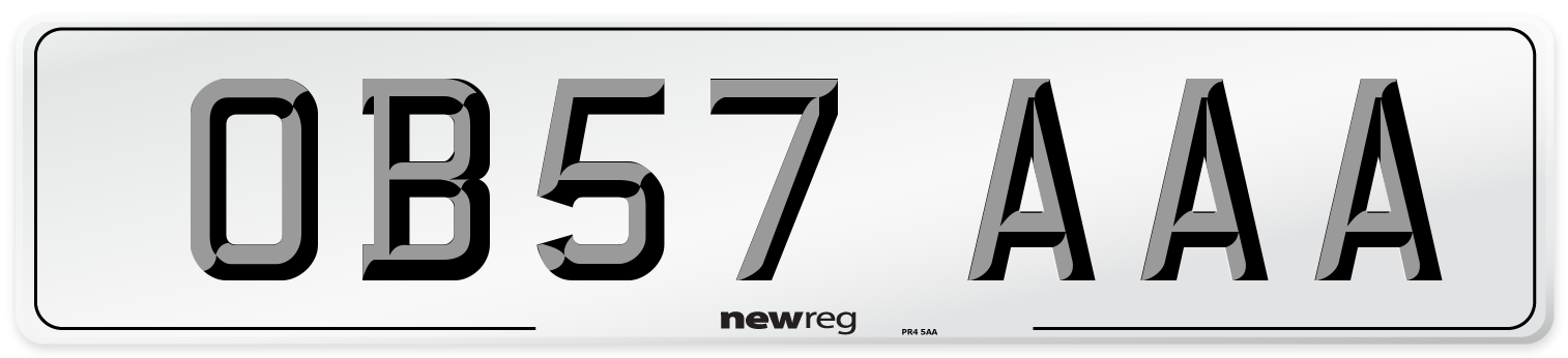OB57 AAA Number Plate from New Reg